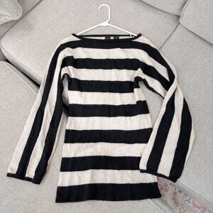 Black and White Saks Fifth Avenue Sweater c. 2005 - midi sweater dress - medium